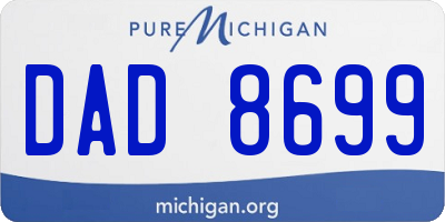 MI license plate DAD8699