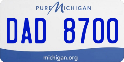 MI license plate DAD8700