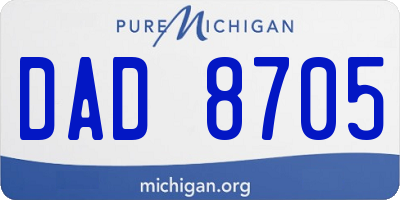 MI license plate DAD8705