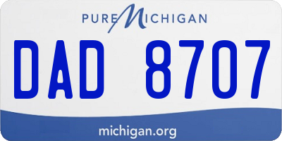 MI license plate DAD8707