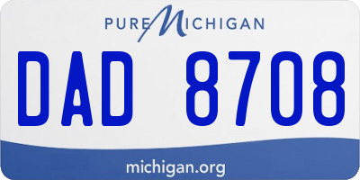 MI license plate DAD8708