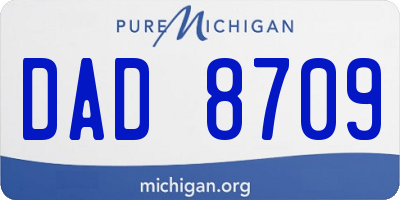 MI license plate DAD8709