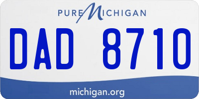 MI license plate DAD8710