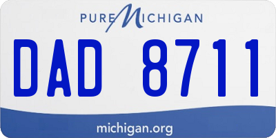 MI license plate DAD8711