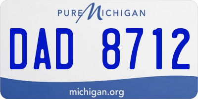 MI license plate DAD8712