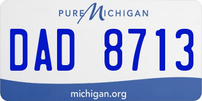 MI license plate DAD8713