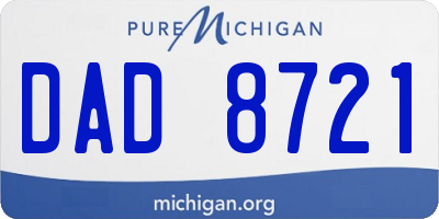 MI license plate DAD8721