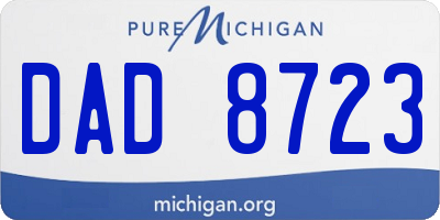 MI license plate DAD8723