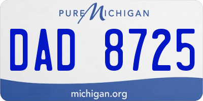 MI license plate DAD8725
