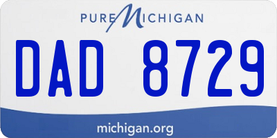 MI license plate DAD8729