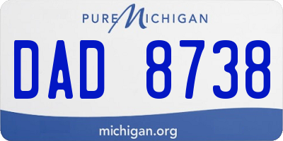 MI license plate DAD8738