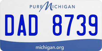 MI license plate DAD8739