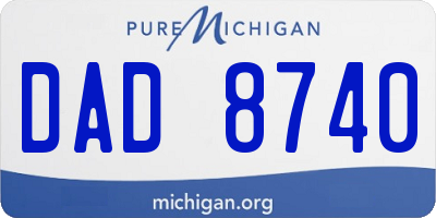 MI license plate DAD8740