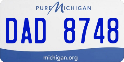 MI license plate DAD8748