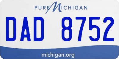 MI license plate DAD8752