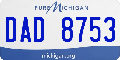 MI license plate DAD8753