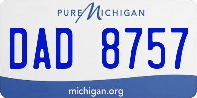 MI license plate DAD8757