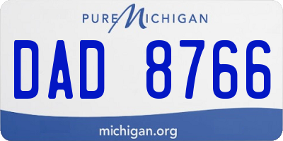 MI license plate DAD8766