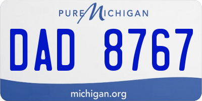 MI license plate DAD8767