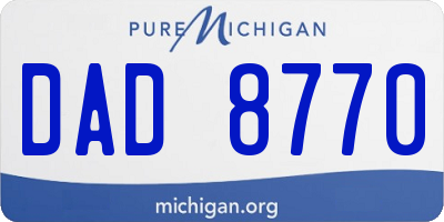 MI license plate DAD8770