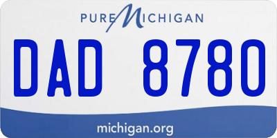 MI license plate DAD8780