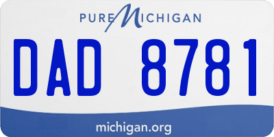 MI license plate DAD8781
