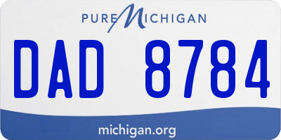 MI license plate DAD8784