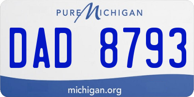 MI license plate DAD8793