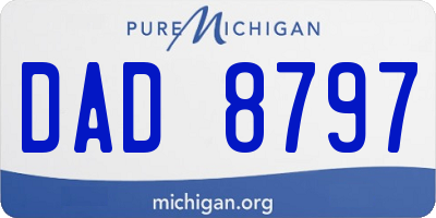 MI license plate DAD8797