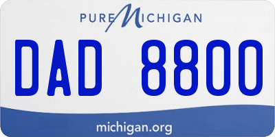 MI license plate DAD8800