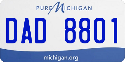 MI license plate DAD8801