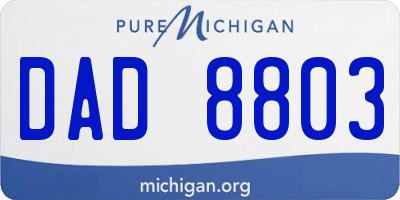 MI license plate DAD8803