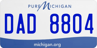 MI license plate DAD8804