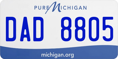 MI license plate DAD8805