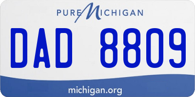 MI license plate DAD8809