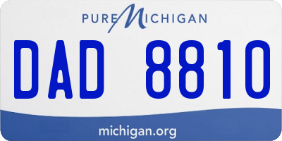 MI license plate DAD8810