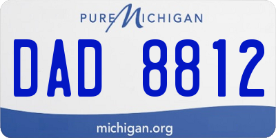 MI license plate DAD8812