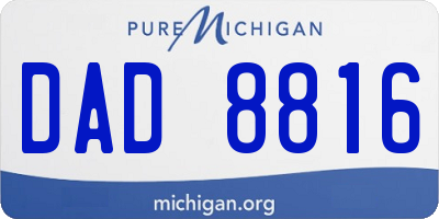 MI license plate DAD8816