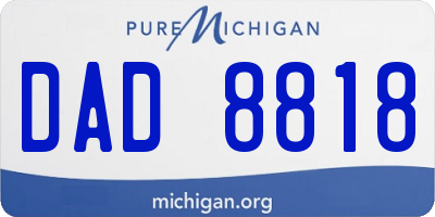 MI license plate DAD8818