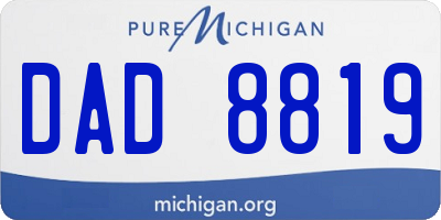 MI license plate DAD8819