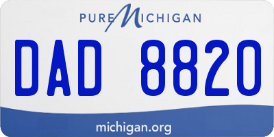 MI license plate DAD8820