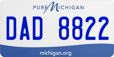 MI license plate DAD8822