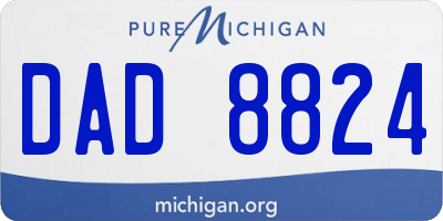 MI license plate DAD8824