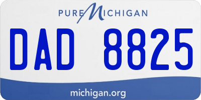 MI license plate DAD8825