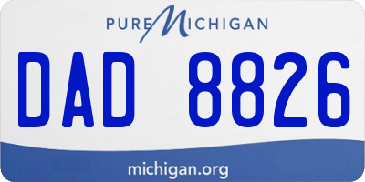 MI license plate DAD8826
