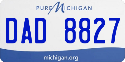 MI license plate DAD8827