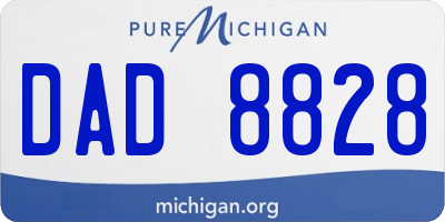 MI license plate DAD8828