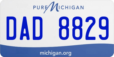 MI license plate DAD8829