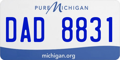 MI license plate DAD8831