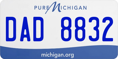 MI license plate DAD8832